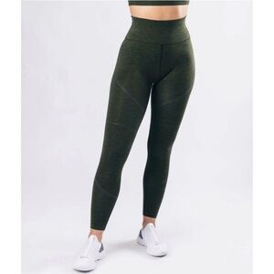Alphalete Ribbed Revival Leggings Olive Green size Large